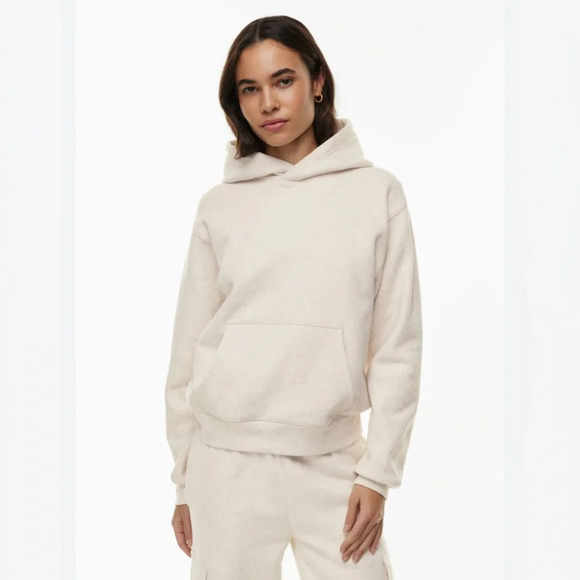 ARITZIA TNA Cozy Fleece Perfect (Cozy AF)  Hoodie Heathered Oatmeal Size XXS - Picture 1 of 10